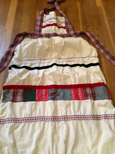 Vtg 70's Handmade Patchwork Pinafore Apron Maxi - Picture 3 of 7