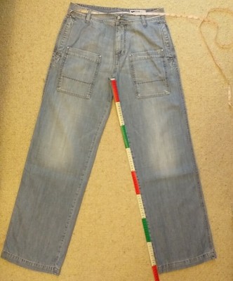 Mens Straight Leg Gas Authentic Style Jeans Light Blue Denim Cotton W 32 L 32 Ebay