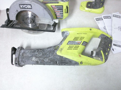 Ryobi Combo Set 5-1/2" Circle Saw P503 Reciprocating Saw P513 VSR Drill P203 - Picture 4 of 7