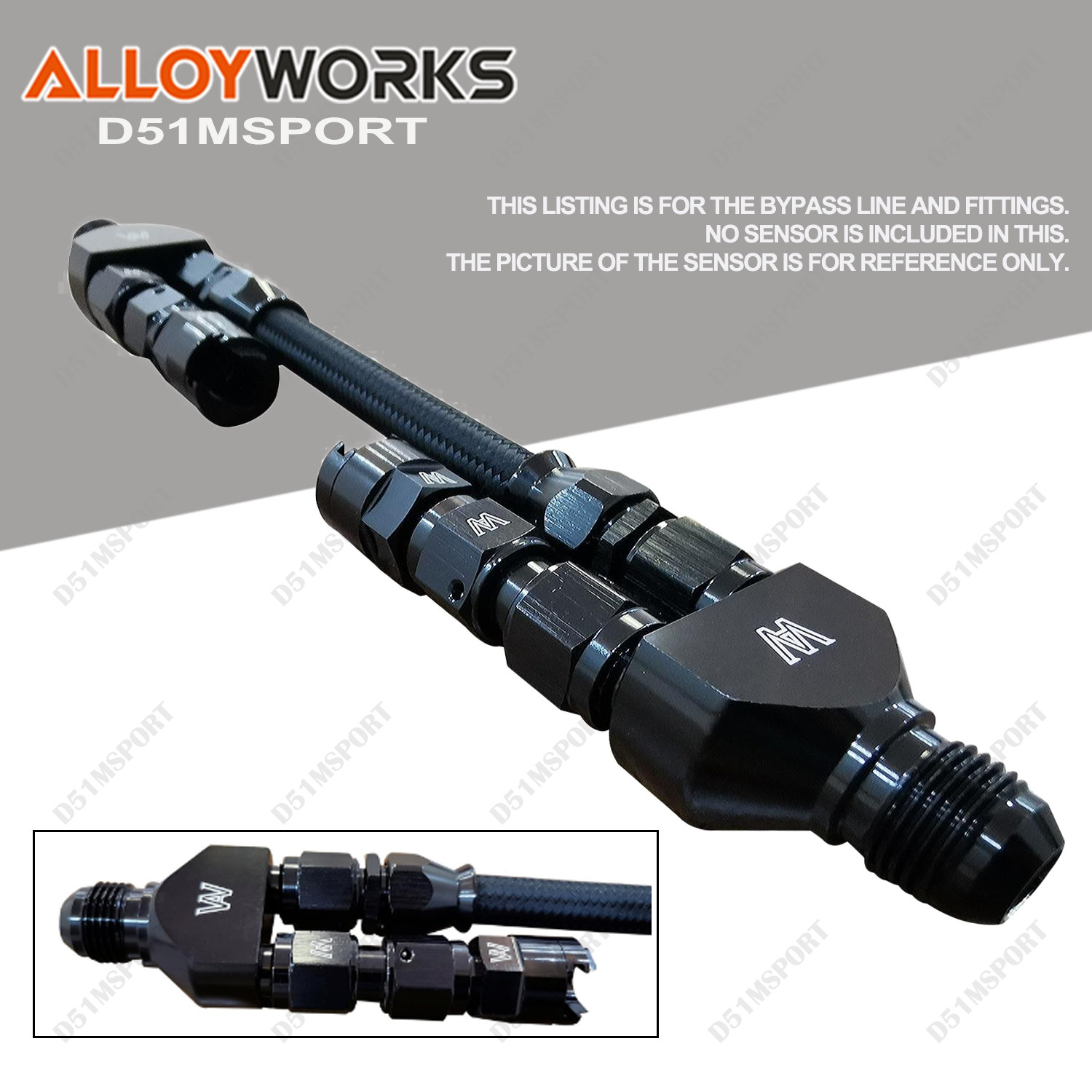 Flex Fuel Sensor Bypass Splitter Flexfuel -8 AN In Out LS CTSV E85 NO Sensor