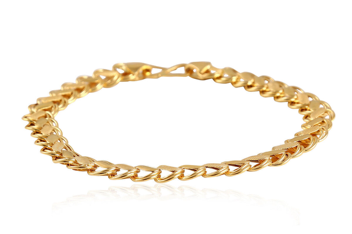 Vintage Dubai Handmade Unisex Link Tennis Bracelet In 916 Vintage Dubai Handmade Unisex Link Tennis Bracelet In 916