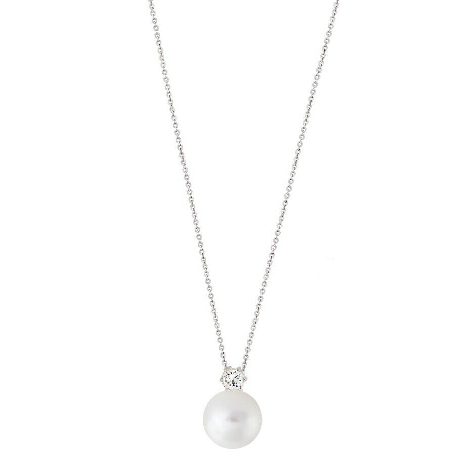 XENOX Damen Collier Pearldreams Basic Silber weiß synth. Perle 45 cm XS5260