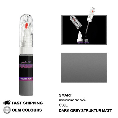 FÜR SMART DUNKELGRAU STRUKTUR C98L Touch Up Lackstift Pinsel Fix Kit Kratzer ...