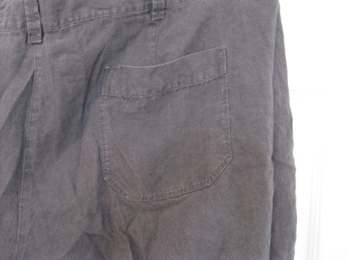 EILEEN FISHER Shorts Size XL (18) 100% Organic Linen Gunmetal Pockets Casual - Picture 6 of 7