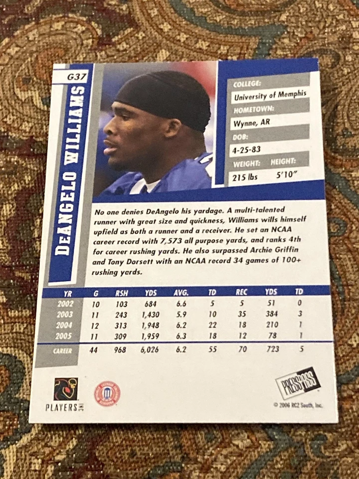 2006 Press Pass SE #37 DeAngelo Williams - Image 2 of 2