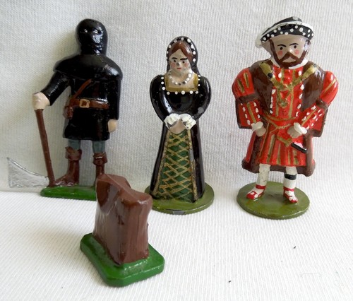 *4* Figuras de plomo GBE *REY ENRIQUE VIII* ANNE BOLEYN* VERDUGO Y BLOQUE*1991*