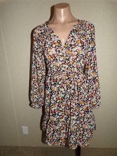 Arthur Jane Claire Tunic Mini Dress Size Small Womens Floral Long Sleeve