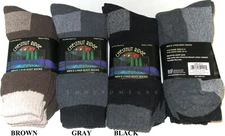 3 Pairs Mens Cushioned Medium Weight Thickness Stay-Up Top Work Boot Crew Socks