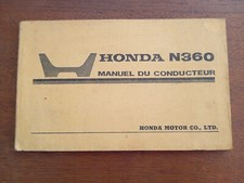 VOITURE HONDA N360 RARE MANUEL DU CONDUCTEUR 1967 TEXTE EN FR