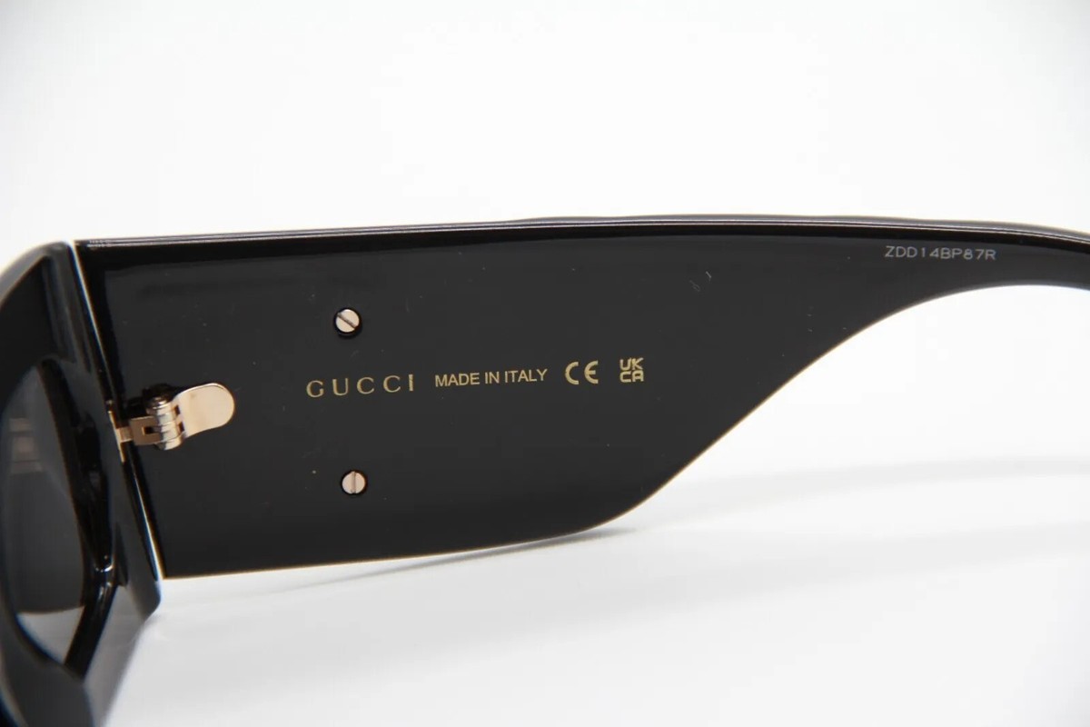 Gucci Marmont Sunglasses GG 0811S 811 001 Black Gold Grey Lens