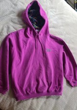 90's Reebok Vtg Purple Hoodie With Pattern Lined Hood
