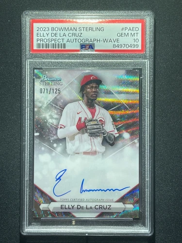 Elly De La Cruz 2023 Bowman Sterling Auto Wave /125 PSA 10 Gem Mint Rookie