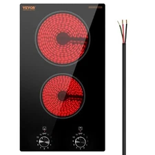 	VEVOR Electric Cooktop 12 inch 2 Burners Built-in Electric Stove Top 3000W	