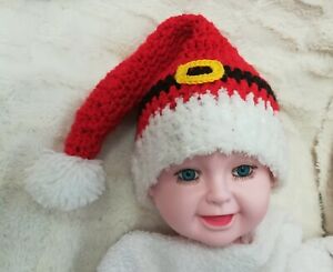 Zauberhafte Baby Nikolaus Zipfelmutze Rot Weiss Gehakelt Ca 40 42 Cm Neu Ebay