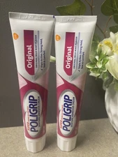 Super Poligrip Original Denture  Partials Adhesive Cream 2.4 oz Exp:5/25 Pack 2
