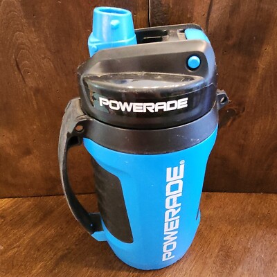 Powerade 2L Water Jug Thermos Blue AutoSpout Lock Handle Tie Hook