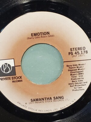 SAMANTHA SANG 7'' 45 RPM - ''Emotions'' & ''When Love is Gone'' VG condition