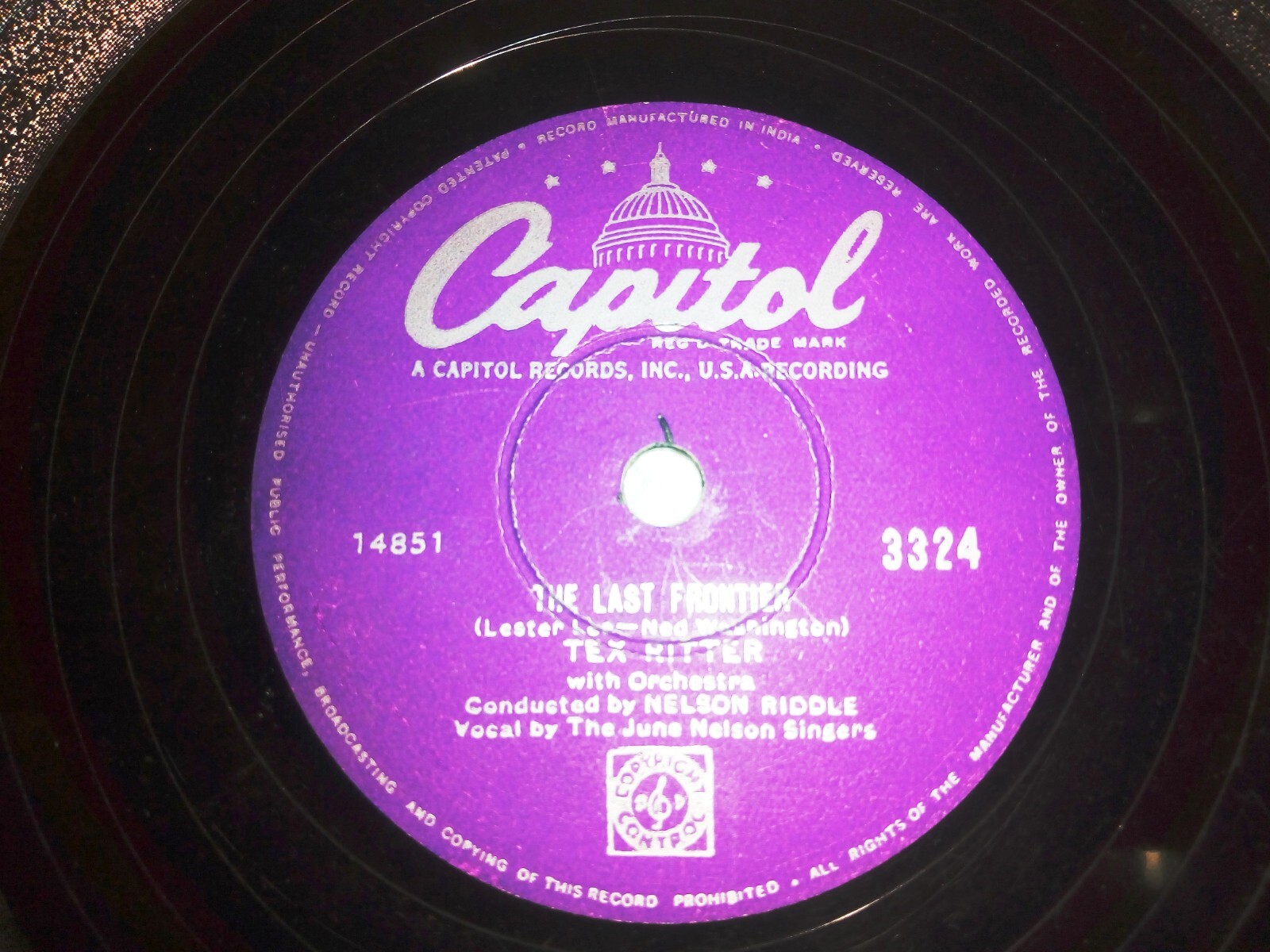 Tex Ritter Last Frontier Capitol Rare 78 Rpm Record India VG+ | eBay