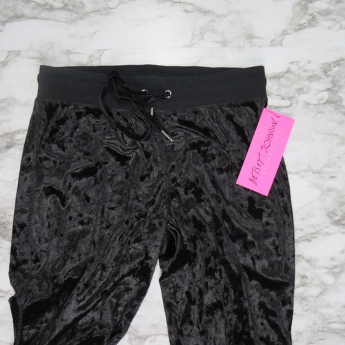 Betsey Johnson Performance Black Velour Pants Small ELX4P92T - Picture 6 of 6