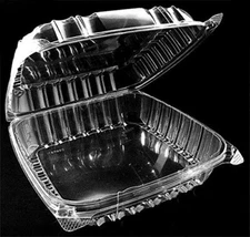 Dart 9" x 9.5" x 3" Clear Hinged Plastic Bakery Take-Out Container REF # C95PST1