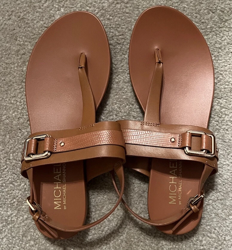 Michael Kors Andrea Brown Flat Sandals 6