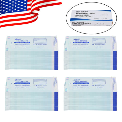 3-1/2" x 10" sac de stérilisation pour médicaments dentaires auto-étanchéité sacs États-Unis - Photo 1/20
