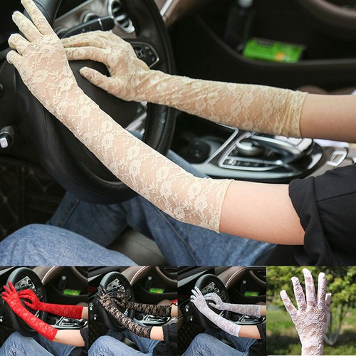 1Pair Sexy Spitzen Handschuhe Dünne Lange Braut Hochzeitsfeier Ellbogen Lang -K - Bild 7 von 17