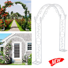 Weiß Rosenbogen XXL Torbogen Rankhilfe Pergola Spalier Tor Garten Metall Dekor 
