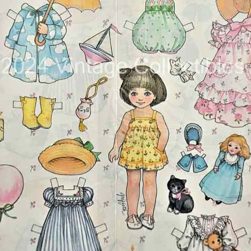 Doll Wrapping Paper Vintage Gibson Gift Wrap