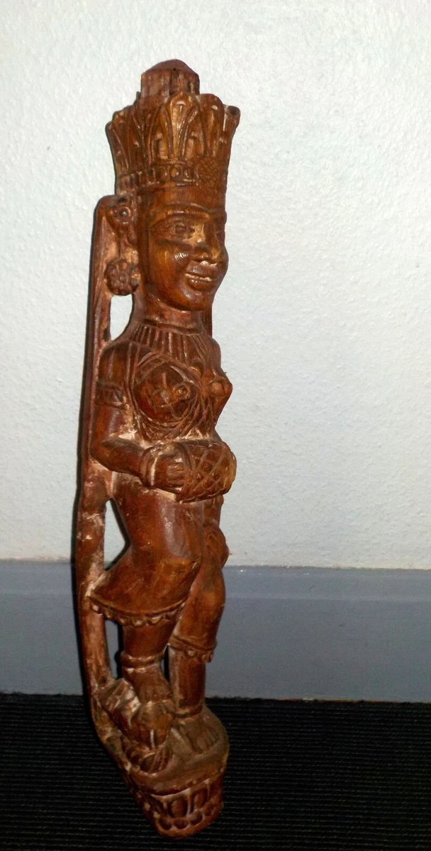 Sculpture Guerrier Lombok – Bois Sculpté Main – Indonésie – Neuf