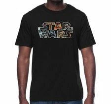 Star Wars Time Line Logo Fill Graphic Tee Shirt New