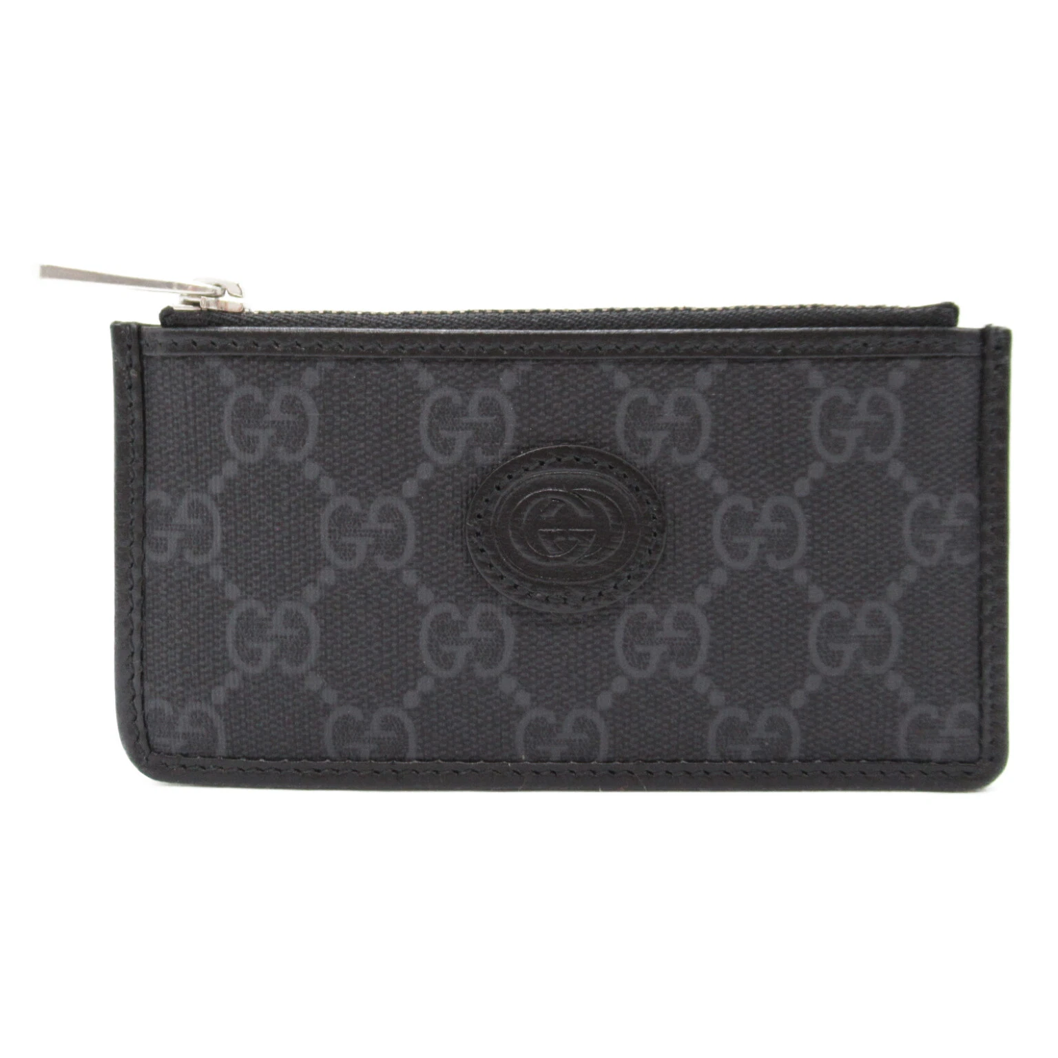 Étui à cartes monnaie GUCCI 69771792TCF1000 cuir GG Supreme toile noir NEUF homme