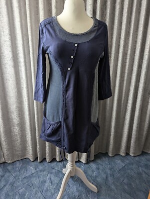 Long-Shirt, Amy Jones, mit vielen Extras, dunkelblau, Gr. 40/42, NEU!