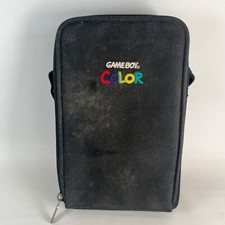 Vintage Gameboy Color Carrying Case With Tray Black Nylon Shoulder Strap Travel