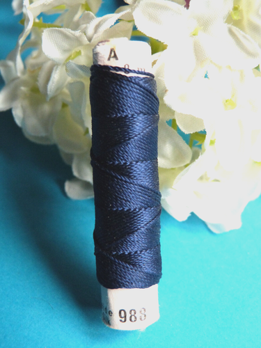 1278BBIS Superb Bobbin Cord Pure Natural Silk Flora Blue Zwicky No. 988 - Picture 2 of 2