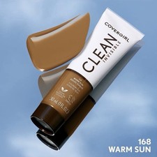 COVERGIRL Clean Invisible Foundation WARM SUN 168 Full Size 1 fl oz Sealed
