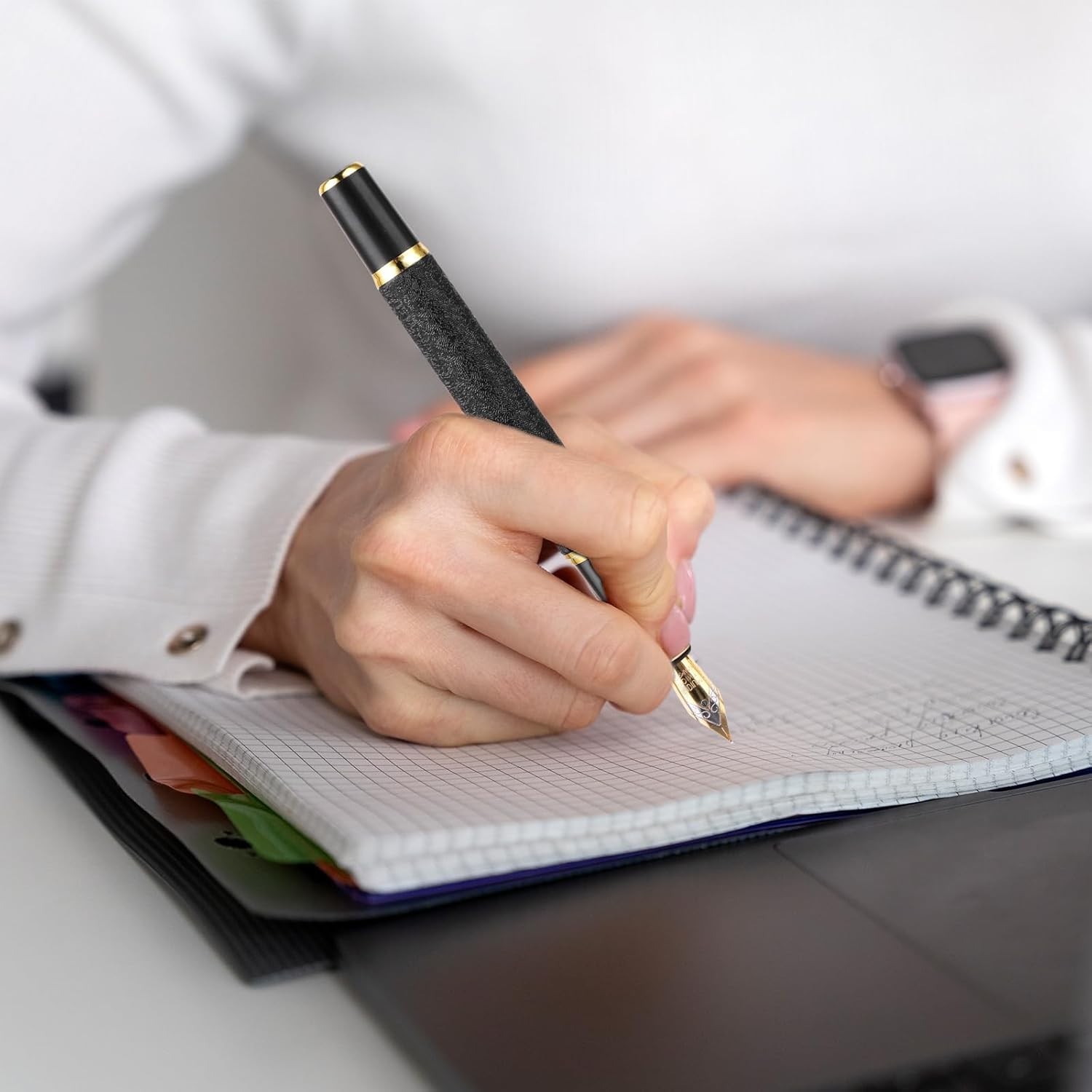 ® Metal Fountain Pen with 3 Different Nibs Set, Luxury Fountain Pen Includes Med