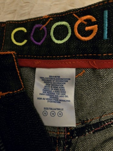Vintage Coogi Jeans Jugend Jungen Gr. 12 Neon bestickt Y2K Denim Baggy weites Bein - Bild 6 von 13