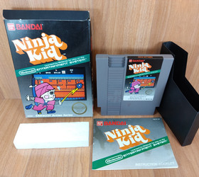 vgc Hangtab BOX CIB Ninja Kid 5 screw Minty Cart complete in nes RARE lot NICE