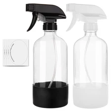 Glass Spray Bottles for Cleaning Solutions 16oz Reusable Clear Empty Mist