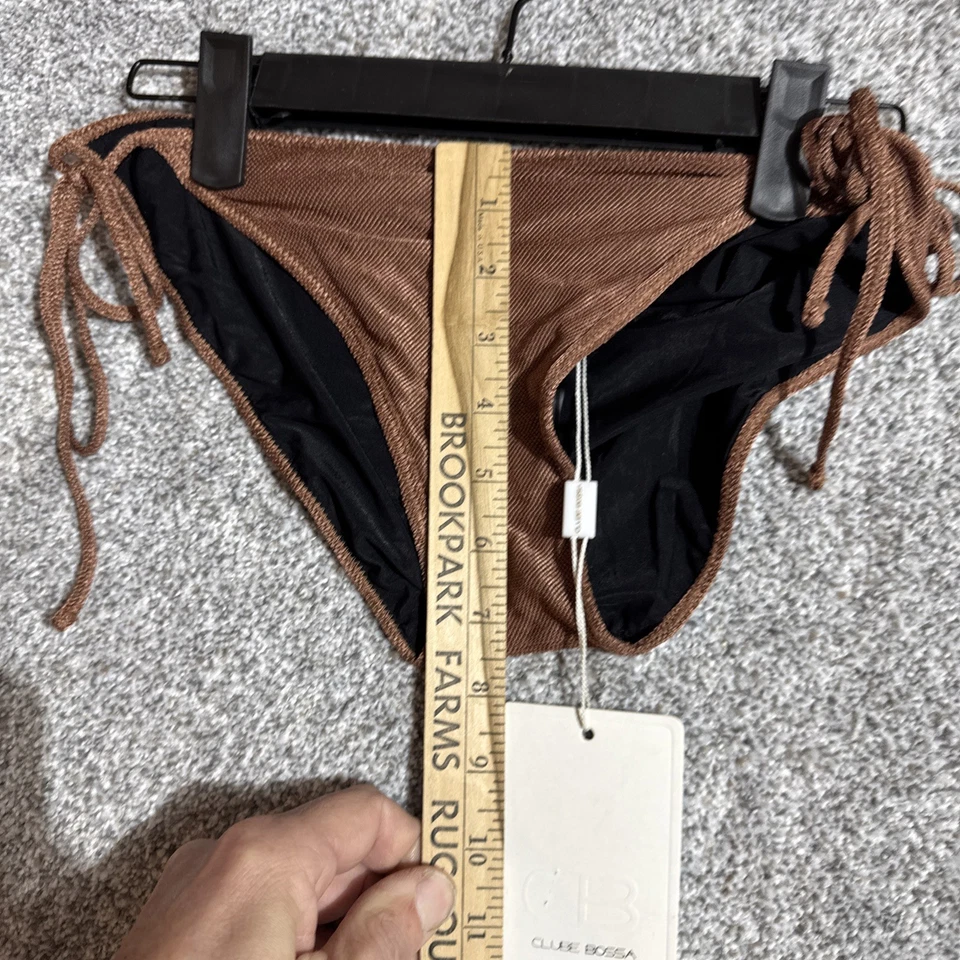 Parte inferior de bikini Clube Bossa grande de terciopelo elegante brasileño descarado traje de baño lazo lateral Foto 4 de 4