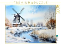Calvendo Puzzle Winterliche Landschaft Mit WindmüHle | 2000 Teile Lege-GrößE 90