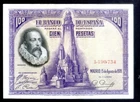 1928 SPAIN, 100 PESETAS, ONE HUNDRED PESETAS, NO SERIES, MBC, V F.