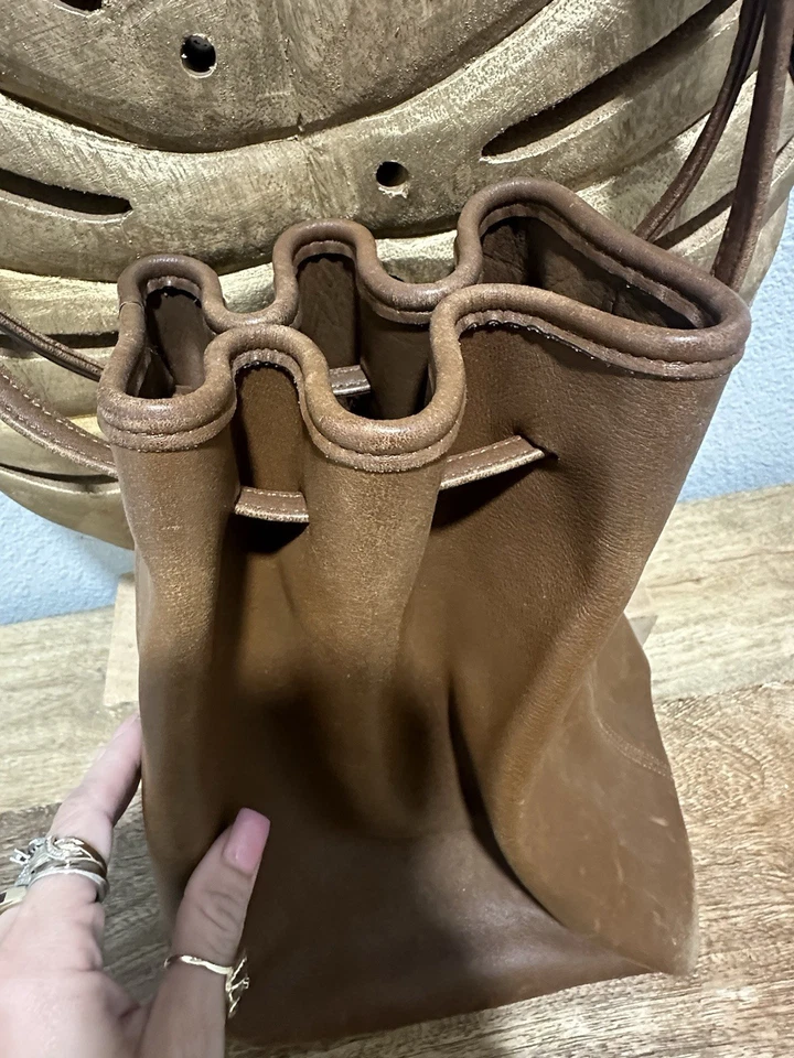 Bolso Cubo Coach Vintage 9165 Legacy Cuero Marrón Cordón Doble Hebilla Foto 3 de 4