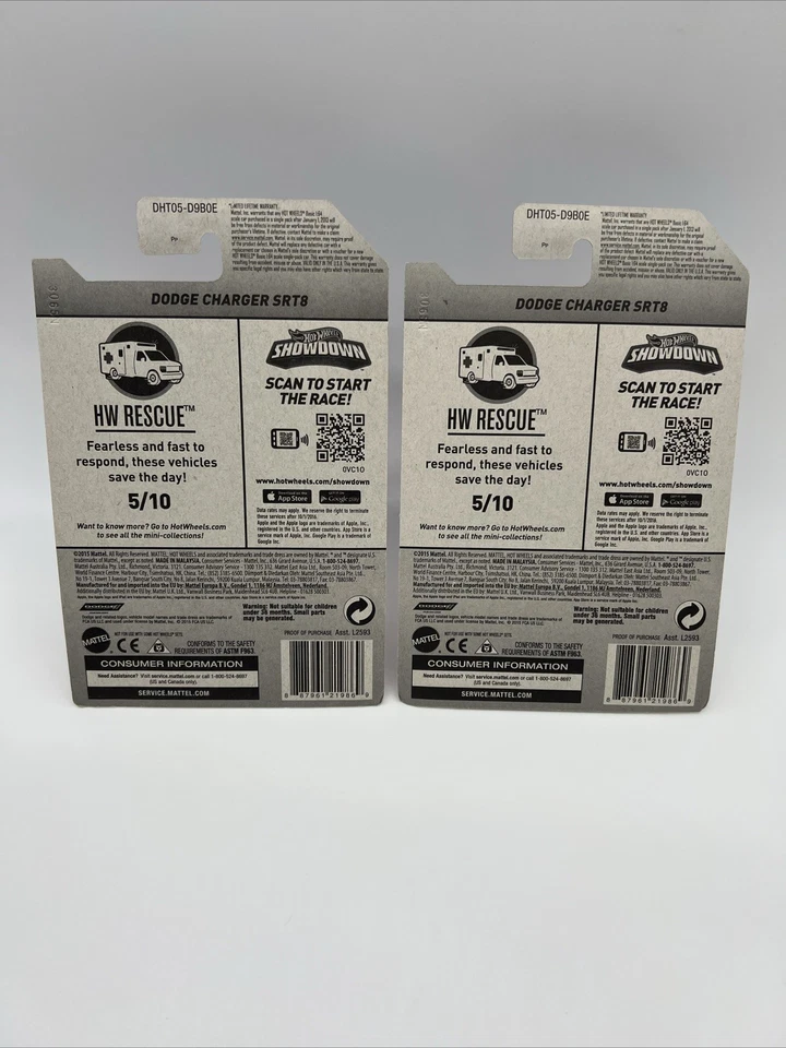 🔥(2 LOT) 2016 HOT WHEELS TREASURE HUNTS/HW RESCUE DODGE CHARGER SRT8 👀 - Image 2 of 3