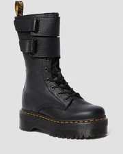 DOC Dr Martens Black Milled Nappy Jagger Quad Platform Sole Military Moto Boot 8