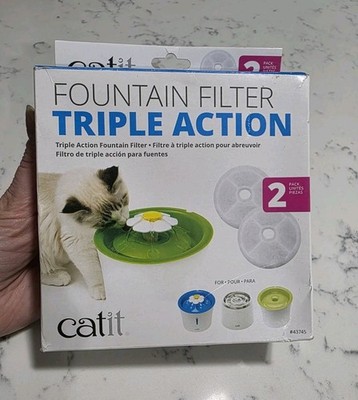 Catit 2.0 Triple Action Flower Fountain Replacement Water Softening Filter 43745