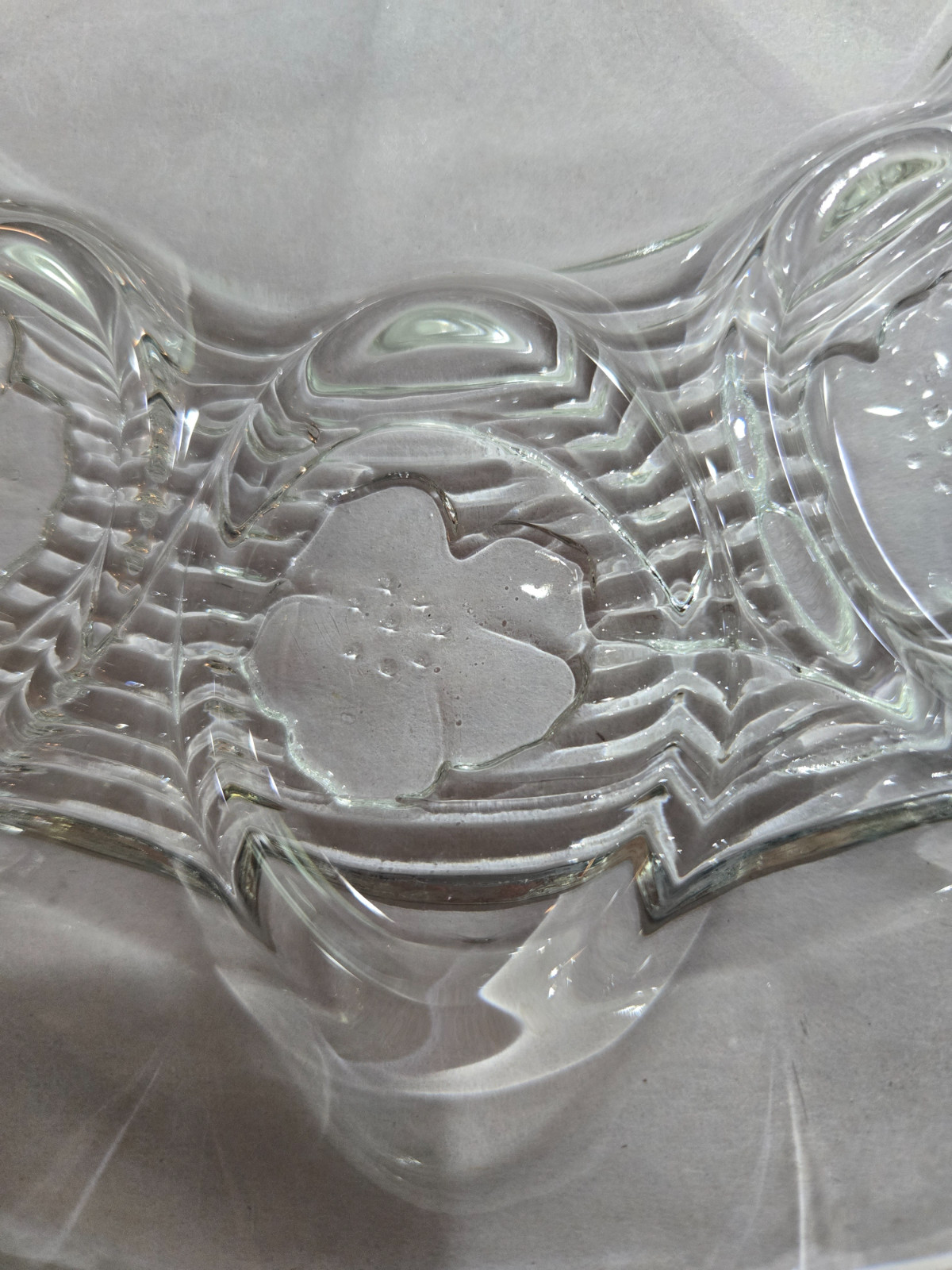 Anchor Hocking Egg Platter Clear with Poppie Flowers