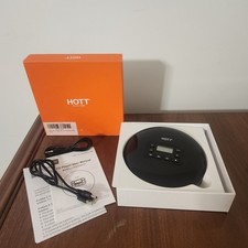 HOTT CD611T Black Bluetooth Portable CD Player Personal Compact Disk CD Player