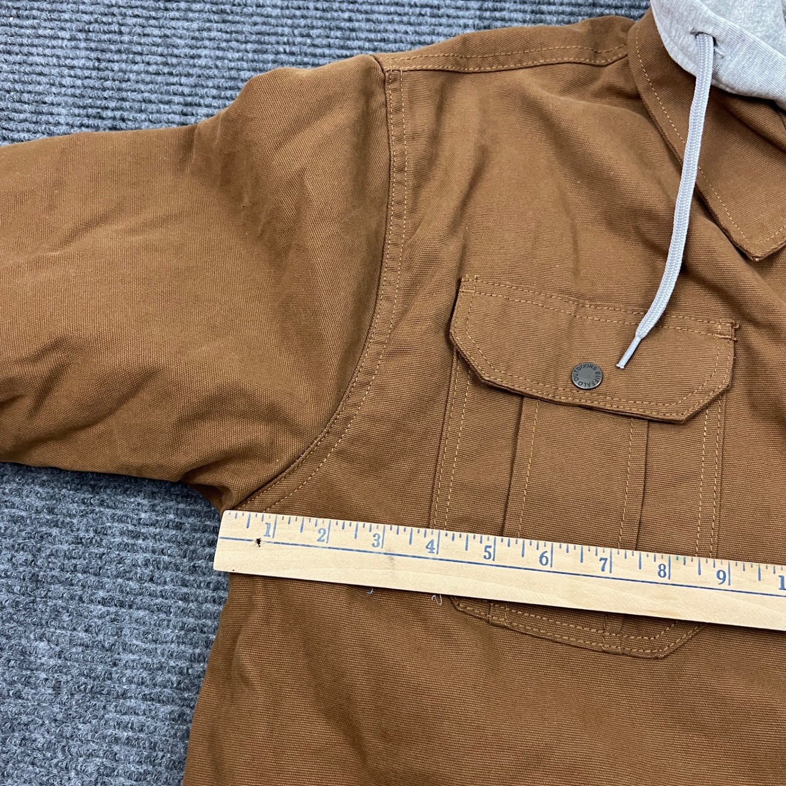 Buffalo Outdoors Jacket Men’s XL Brown Canvas Hooded Quilted Lined Work Coat
